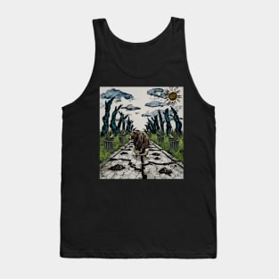 watercolor bear skateboard time Tank Top